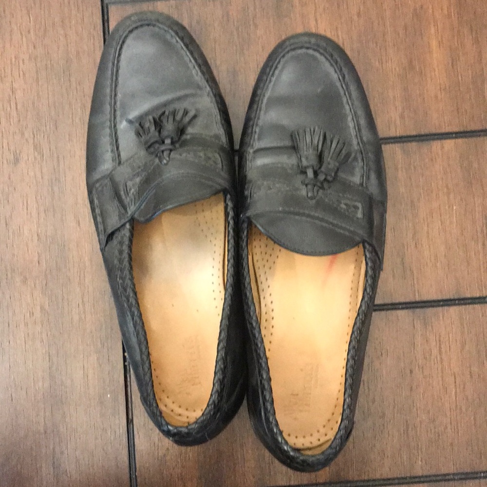 Black tassel loafers